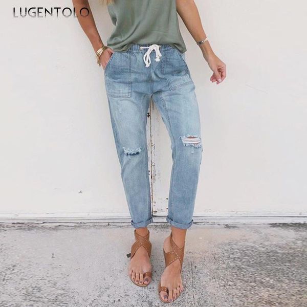 lugentolo women denim jeans loose straight wide leg long pants street hole drawstring pocket female fashion all-match women's, Blue
lugentolo women denim jeans loose straight wide leg long pants street hole drawstring pocket female fashion all-match women's, Blue
