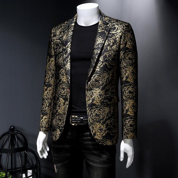 men's suits & blazers luxury gold rose jacquard blazer men jacket metal yarn fashion stage hombre wedding groom suit vintage, White;black
men's suits & blazers luxury gold rose jacquard blazer men jacket metal yarn fashion stage hombre wedding groom suit vintage, White;black