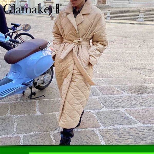 glamaker casual rhombus printed women winter parka long deep pockets straight coat female tailored collar outerwear 210927, Black
glamaker casual rhombus printed women winter parka long deep pockets straight coat female tailored collar outerwear 210927, Black