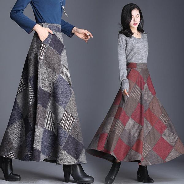 skirts mujer autumn winter plaid wool skirt mid-length women's invierno high waist thickened cashmere a-line a907, Black
skirts mujer autumn winter plaid wool skirt mid-length women's invierno high waist thickened cashmere a-line a907, Black