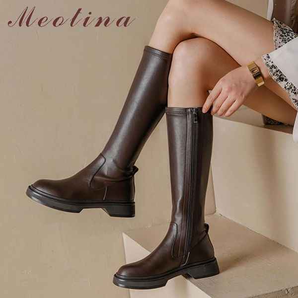 boots meotina women genuine leather round toe thick med heel platform ladies zipper knee high autumn winter beige 40, Black
boots meotina women genuine leather round toe thick med heel platform ladies zipper knee high autumn winter beige 40, Black