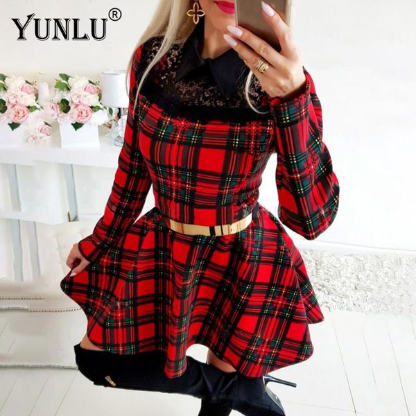 casual dresses 2021 christmas dress checked print vestido women's vintage long sleeve faldas lace stitching party robe belt office lady, Black;gray
casual dresses 2021 christmas dress checked print vestido women's vintage long sleeve faldas lace stitching party robe belt office lady, Black;gray