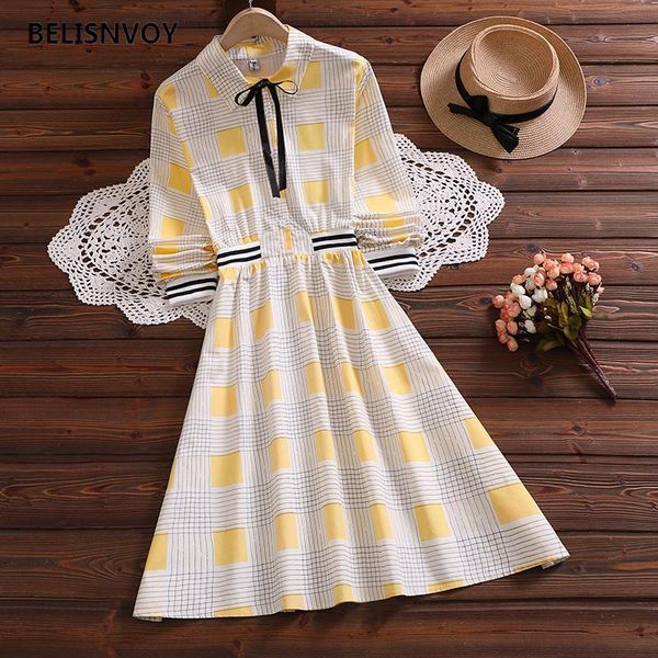 spring autumn dress small fresh bow turn-down collar mori girl elastic waist long sleeve retro plaid women's gow casual dresses, Black;gray
spring autumn dress small fresh bow turn-down collar mori girl elastic waist long sleeve retro plaid women's gow casual dresses, Black;gray