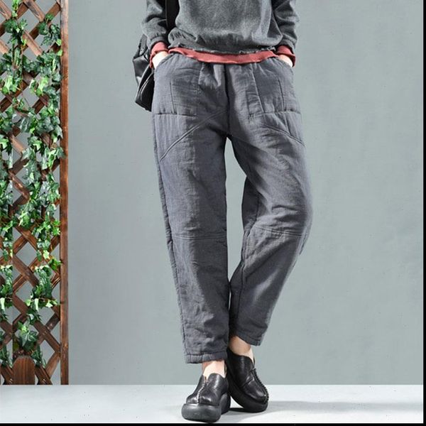 autumn winter arts style women pant elastic waist harem quilted thicken warm cotton loose casual femme trausers s105, Black;white
autumn winter arts style women pant elastic waist harem quilted thicken warm cotton loose casual femme trausers s105, Black;white
