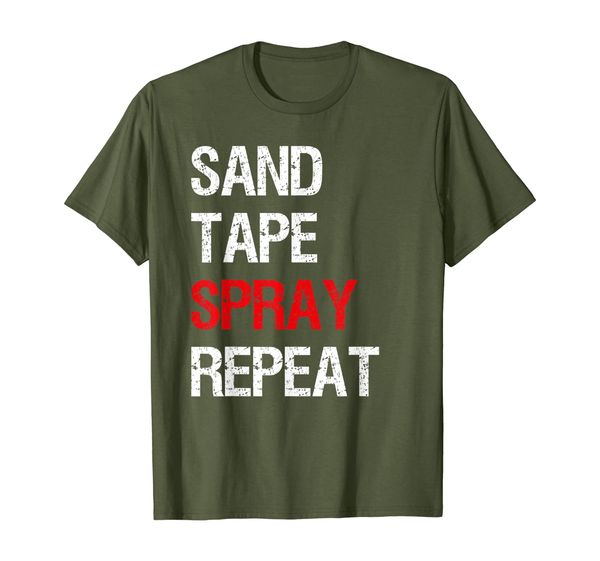 sand tape spray repeat t-shirt for automotive car painters, White;black
sand tape spray repeat t-shirt for automotive car painters, White;black