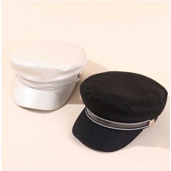 stingy brim hats 2021 solid color fashion women's octagonal hat pu leather rhinestone decoration retro beret korean version, Blue;gray
stingy brim hats 2021 solid color fashion women's octagonal hat pu leather rhinestone decoration retro beret korean version, Blue;gray
