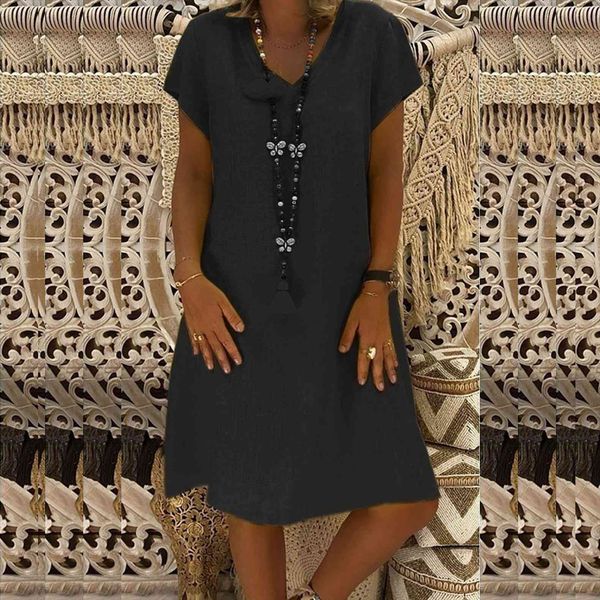 fashion loose v neck women dresses summer solid short sleeve cotton and linen dress ladies plus size robe femme, Black;gray
fashion loose v neck women dresses summer solid short sleeve cotton and linen dress ladies plus size robe femme, Black;gray