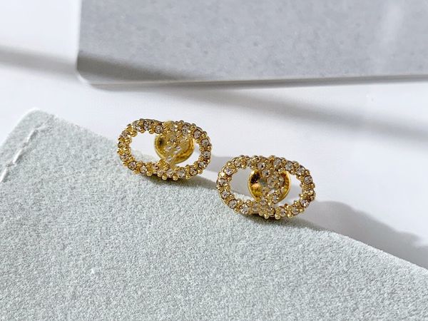 charm with box fashion brand have stamps designer earrings for lady women party wedding lovers gift engagement luxury jewelry for bride cjew, Golden