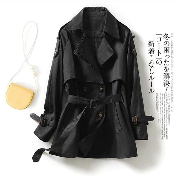 women's trench coats korean style loose short coat double-breasted with belt female windbreaker spring autumn outerwear black khaki, Tan;black
women's trench coats korean style loose short coat double-breasted with belt female windbreaker spring autumn outerwear black khaki, Tan;black