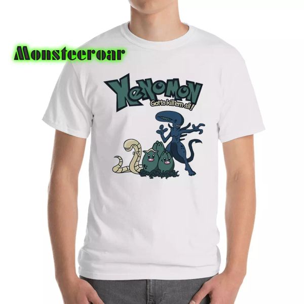 xenomon xenomorph pocket alien monsters movie mashup parody funny white t-shirt, White;black
xenomon xenomorph pocket alien monsters movie mashup parody funny white t-shirt, White;black
