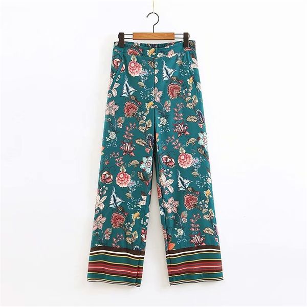 national style women chic flower print wide leg pants female zipper long trousers streetwear pocket pantalones mujer p384 210419, Black;white
national style women chic flower print wide leg pants female zipper long trousers streetwear pocket pantalones mujer p384 210419, Black;white