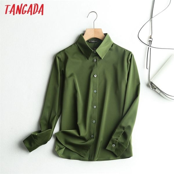 women satin green shirts long sleeve solid turn down elegant office ladies work wear blouses 6d4 210416, White
women satin green shirts long sleeve solid turn down elegant office ladies work wear blouses 6d4 210416, White