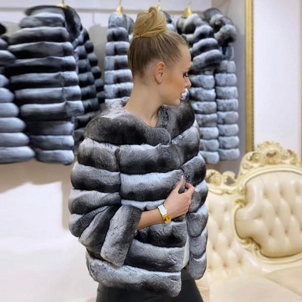 women's fur & faux delightful chinchilla colored coat real rex jacket 2021 classy round collar overcoat, Black
women's fur & faux delightful chinchilla colored coat real rex jacket 2021 classy round collar overcoat, Black