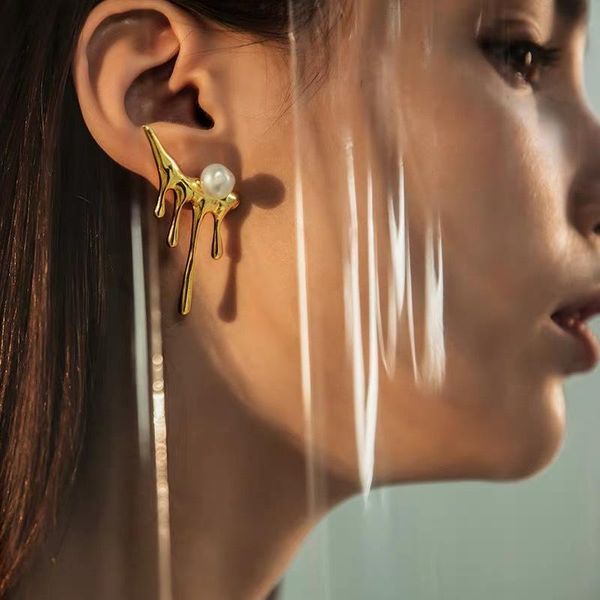 stud amorcome unusual metal lava pearl earrings for women punk gold silver color geometric irregular trendy jewelry, Golden;silver
stud amorcome unusual metal lava pearl earrings for women punk gold silver color geometric irregular trendy jewelry, Golden;silver