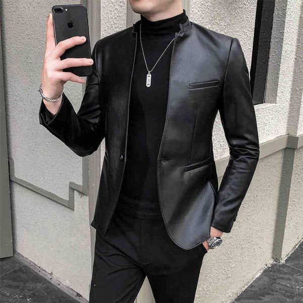 men's suits & blazers faux leather men casual slim fit masculino pu suit jacket single button wedding business coat ropa hombre 8r, White;black
men's suits & blazers faux leather men casual slim fit masculino pu suit jacket single button wedding business coat ropa hombre 8r, White;black