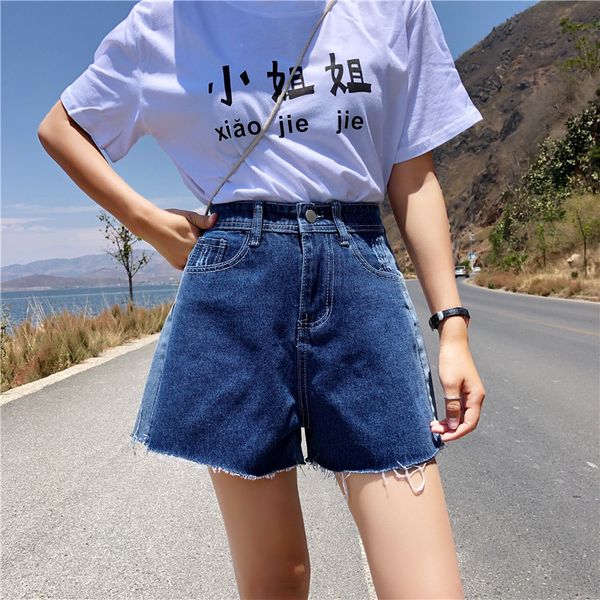 women's shorts hong kong style denim summer new wide leg korean high waist loose chic pants casual versatile, White;black
women's shorts hong kong style denim summer new wide leg korean high waist loose chic pants casual versatile, White;black