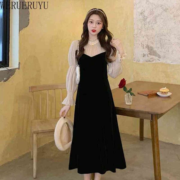 werueruyu fall winter dress women casual long sleeve ball gown dress vintage velvet party dresses black dress 210608, Black;gray
werueruyu fall winter dress women casual long sleeve ball gown dress vintage velvet party dresses black dress 210608, Black;gray