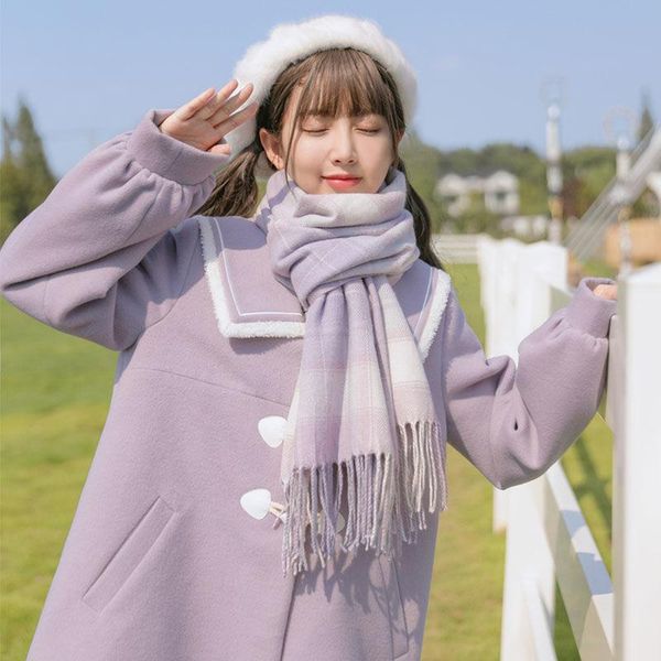 women's wool & blends autumn and winter navy collar horn buckle mid-length woolen coat, sweet temperament, loose pocket warm coat 2021, Black
women's wool & blends autumn and winter navy collar horn buckle mid-length woolen coat, sweet temperament, loose pocket warm coat 2021, Black