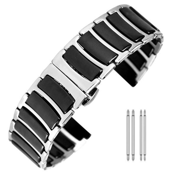 watch bands ceramic strap between stainless steel men women watchband 20mm 22mm black white wristwatch bracelet butterfly buckle spring bars, Black;brown
watch bands ceramic strap between stainless steel men women watchband 20mm 22mm black white wristwatch bracelet butterfly buckle spring bars, Black;brown