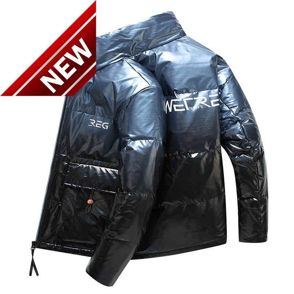 men's fashion winter white duck down jacket men korean trend thickening short shiny coats casual youth drop ship, Black
men's fashion winter white duck down jacket men korean trend thickening short shiny coats casual youth drop ship, Black