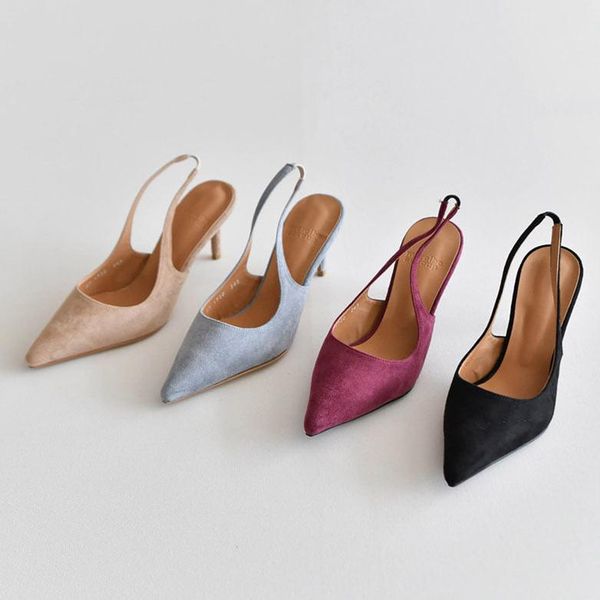 pumps commuter women's shoes series fashion suede gentle elegant pointed stiletto slingback 4colors sandals, Black
pumps commuter women's shoes series fashion suede gentle elegant pointed stiletto slingback 4colors sandals, Black