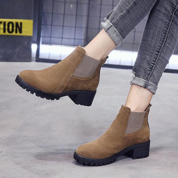 autumn short ankle boots female thick high heels winter suede students slip on women shoes woman, Black
autumn short ankle boots female thick high heels winter suede students slip on women shoes woman, Black