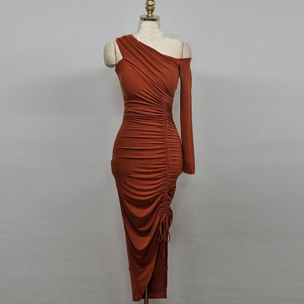 korea ladies slim mid-calf wrinked vestidos off shoulder bodycon irregular orange party dresses casual, Black;gray
korea ladies slim mid-calf wrinked vestidos off shoulder bodycon irregular orange party dresses casual, Black;gray