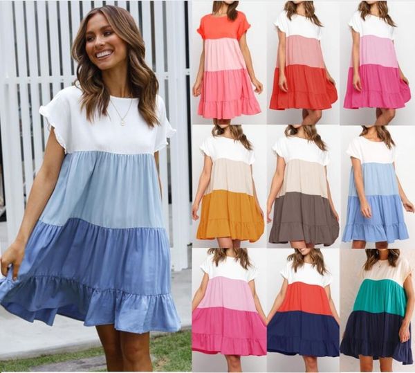 casual dresses summer mini dress women around the throat short mouths loose ladies, Black;gray
casual dresses summer mini dress women around the throat short mouths loose ladies, Black;gray