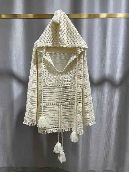 women's sweaters 2021 women fashion long-sleeved hooded crochet cutout cashmere sweater 0915, White;black
women's sweaters 2021 women fashion long-sleeved hooded crochet cutout cashmere sweater 0915, White;black