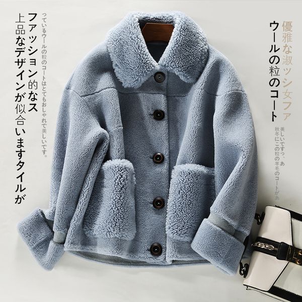 women's wool & blends winter coat women granule sheep shearing faux fur big size loose warm overcoat female lambswool jacket outwe, Black
women's wool & blends winter coat women granule sheep shearing faux fur big size loose warm overcoat female lambswool jacket outwe, Black
