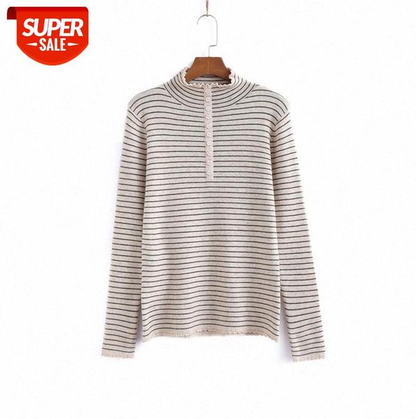 011738 striped high-neck bottoming shirt for women with buttons and long-sleeved tight-fitting knit #bo9g, Black
011738 striped high-neck bottoming shirt for women with buttons and long-sleeved tight-fitting knit #bo9g, Black