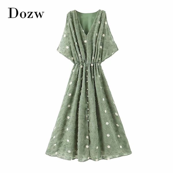 women polka dot elegant chiffon long dresses summer v neck split party dress a line sleeveless vintage casual dress 210414, Black;gray
women polka dot elegant chiffon long dresses summer v neck split party dress a line sleeveless vintage casual dress 210414, Black;gray