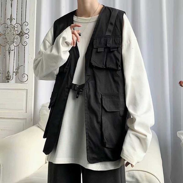 men's vests spring black fashion retro multi-pocket jacket men streetwear loose hip-hop coat mens clothing m-2xl oboa, Black;white
men's vests spring black fashion retro multi-pocket jacket men streetwear loose hip-hop coat mens clothing m-2xl oboa, Black;white