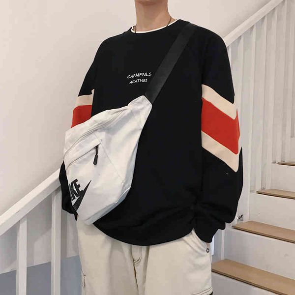 spring and summer korean version of hip hop couple small fresh cotton casual color matching loose pullover m-xl, Black
spring and summer korean version of hip hop couple small fresh cotton casual color matching loose pullover m-xl, Black