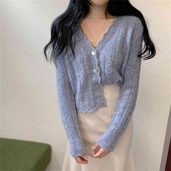 korean chic fashion gentle sweet petal v-neck hollowed short knitted sweater autumn women versatile slim cardigan coat 210514, White;black
korean chic fashion gentle sweet petal v-neck hollowed short knitted sweater autumn women versatile slim cardigan coat 210514, White;black