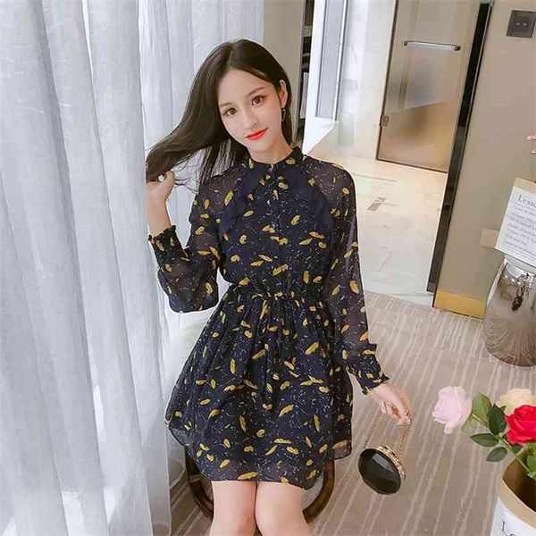 women's dresses autumn victorian floral chiffon dress fashion small fresh skirt 210520, Black;gray
women's dresses autumn victorian floral chiffon dress fashion small fresh skirt 210520, Black;gray