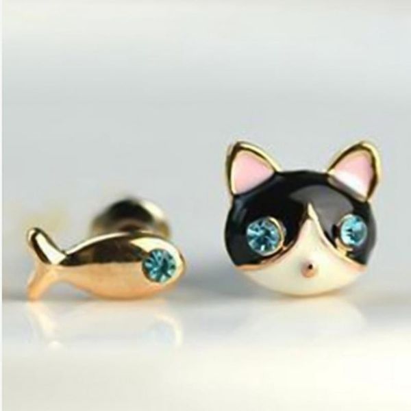 stud 2021 simple fashion earrings jewelry blue crystal cat and fish asymmetric earring for women, Golden;silver
stud 2021 simple fashion earrings jewelry blue crystal cat and fish asymmetric earring for women, Golden;silver