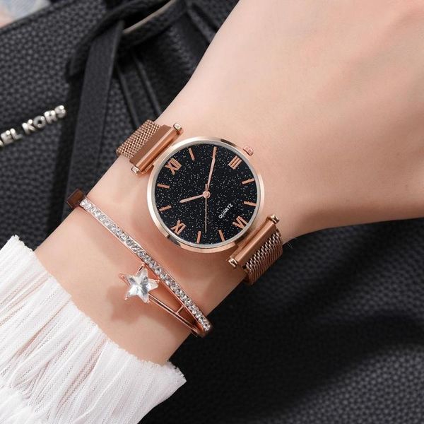 luxury women alloy star sky magnet watch elegant ladies quartz wristwatch fashion female bracelet clocks wristwatches, Slivery;brown
luxury women alloy star sky magnet watch elegant ladies quartz wristwatch fashion female bracelet clocks wristwatches, Slivery;brown