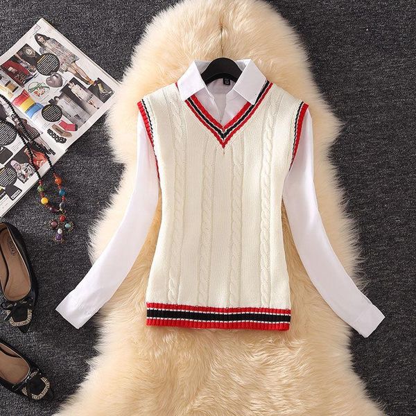 women's vests vest women solid short loose trendy korean style sleeveless knitted v-neck all-match female coats simple leisure outwear, Black;white
women's vests vest women solid short loose trendy korean style sleeveless knitted v-neck all-match female coats simple leisure outwear, Black;white