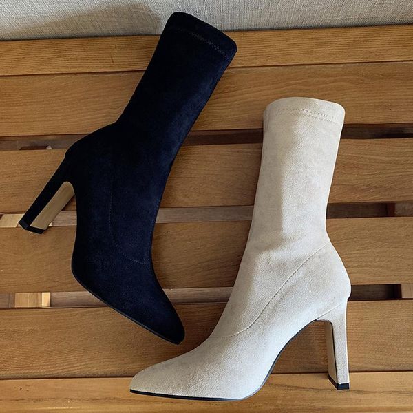 boots 2021 women's pointed toe yarn elastic thin high heels sock beige black female faux suede ankle flock shoe
boots 2021 women's pointed toe yarn elastic thin high heels sock beige black female faux suede ankle flock shoe