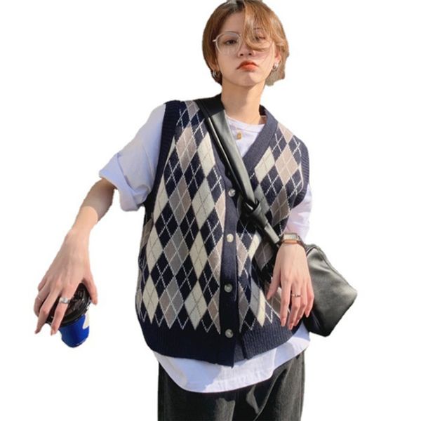 womens knits tees sweater vest waistcoat spring autumn argyle print sleeveless pullover vest female korean student chic, White
womens knits tees sweater vest waistcoat spring autumn argyle print sleeveless pullover vest female korean student chic, White