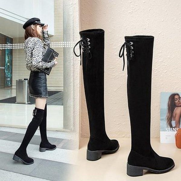 boots 2021 winter over the knee women stretch fabric thigh high lace up woman flat shoes long bota feminina size, Black
boots 2021 winter over the knee women stretch fabric thigh high lace up woman flat shoes long bota feminina size, Black