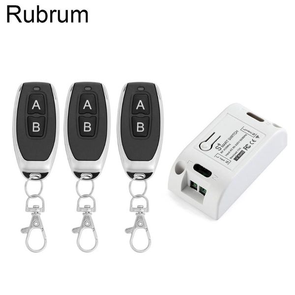 smart home control rubrum 433mhz ac 110v 220v wireless switch 1 ch remote rf relay receiver module for light garage door opener
smart home control rubrum 433mhz ac 110v 220v wireless switch 1 ch remote rf relay receiver module for light garage door opener