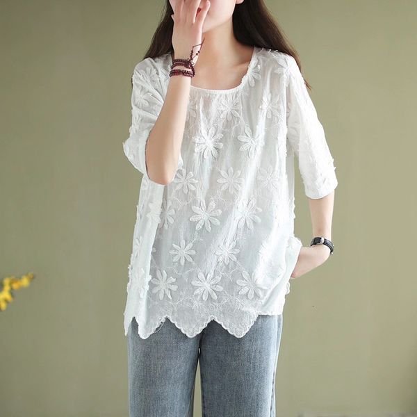 women's t-shirt lamtrip surface daisy flowers stitch 3d short sleeve o-neck cotton loose casual retro 2021 summer tee mori gir, White
women's t-shirt lamtrip surface daisy flowers stitch 3d short sleeve o-neck cotton loose casual retro 2021 summer tee mori gir, White