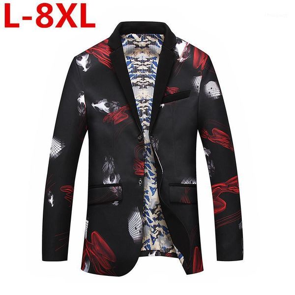 men's jackets big size brand 2021 tide mens fashion print blazer design plus hip casual male slim fit suit jacket singer costume, Black;brown
men's jackets big size brand 2021 tide mens fashion print blazer design plus hip casual male slim fit suit jacket singer costume, Black;brown