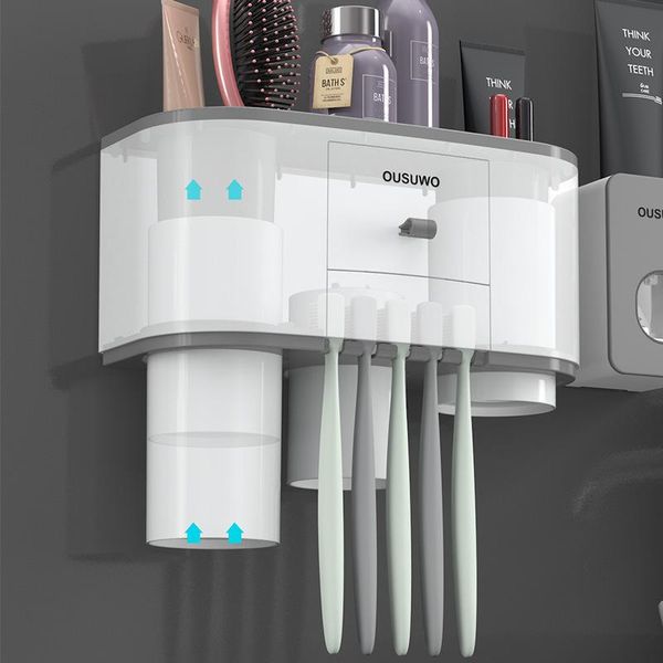 magnetic adsorption inverted toothbrush holder automatic toothpaste dispenser with cup bathroom accessories set storage rack bath accessory
magnetic adsorption inverted toothbrush holder automatic toothpaste dispenser with cup bathroom accessories set storage rack bath accessory