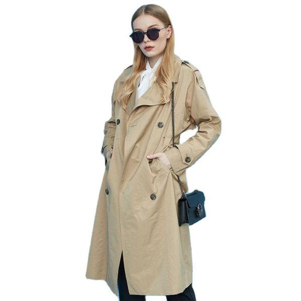 women's trench coats 2021 spring autumn coat long fashion windproof hood large size outwear windbreaker female clothing 7246, Tan;black
women's trench coats 2021 spring autumn coat long fashion windproof hood large size outwear windbreaker female clothing 7246, Tan;black