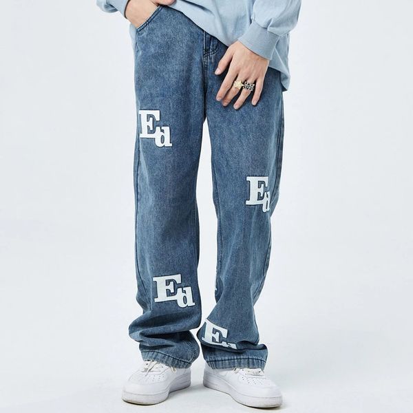 men's jeans calça jeans high street vintage masculina, calça bordada com letras retas solta casual uniszrc5, Blue
men's jeans calça jeans high street vintage masculina, calça bordada com letras retas solta casual uniszrc5, Blue