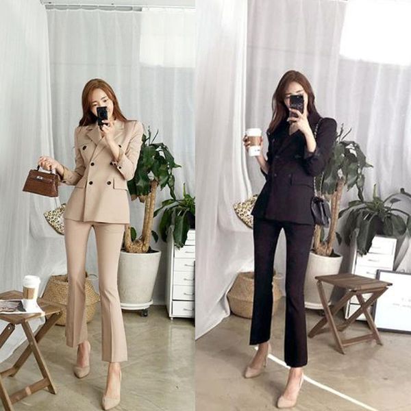 women's suits & blazers 2021 autumn and winter fashion slim small suit jacket temperament casual pants professional tide, White;black
women's suits & blazers 2021 autumn and winter fashion slim small suit jacket temperament casual pants professional tide, White;black
