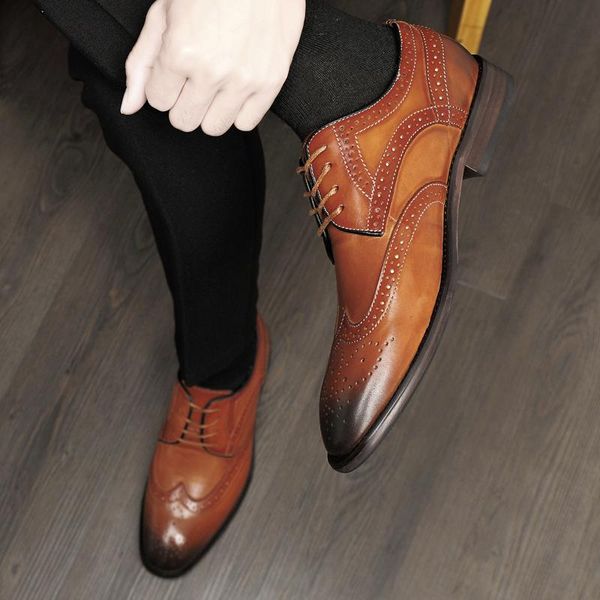 men formal shoes genuine leather business casual dress office luxury lace up breathable oxfords zapatos hombre, Black
men formal shoes genuine leather business casual dress office luxury lace up breathable oxfords zapatos hombre, Black